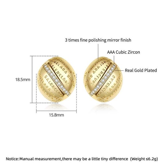 💎146💎 Beautiful Earrings 24k Gold Plated & Cubic Zirconium CZ - Picture 9 of 13